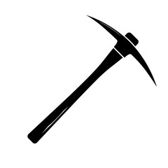 Mining pickaxe equipment tool isolated symbol in black and white