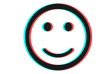 Smile icon Vector illustration in blue red and black colors