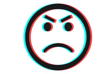 Smile icon Vector illustration in blue red and black colors