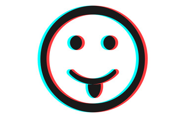 Smile icon Vector illustration in blue red and black colors - obrazy, fototapety, plakaty