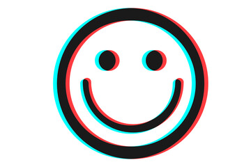 Smile icon Vector illustration in blue red and black colors
