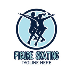 speed figure skating logo with text space for your slogan tag line, vector illustration