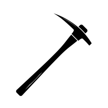 Mining pickaxe equipment tool isolated symbol in black and white