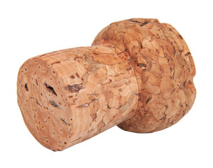champagne vintage wine cork isolated on the white