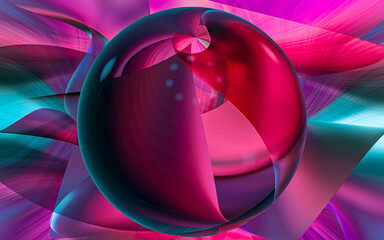 Abstract art of 3D recycling and abstract recycling