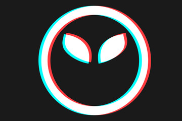 Smile icon Vector illustration in blue red and white colors