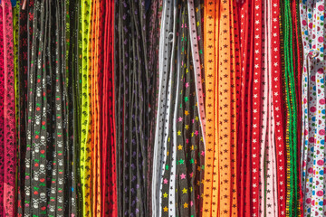 Punk style shoelaces on display at Camden market in London