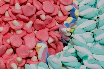 Sweets. Confectionery of different shapes and colors.
