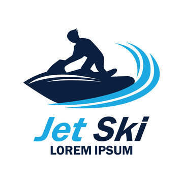 jet ski logo with text space for your slogan tag line, vector illustration