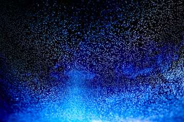 Phantom blue night sky with stars abstract background. Glowing light bulb wallpaper