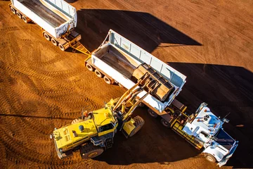 Fotobehang Vrachtwagen loader loading semitrailer  © John