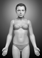Obraz na płótnie Canvas 3d rendered illustration of the young Girl body
