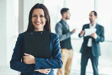 Business people analysing risks for their business in office environment.