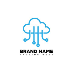 Cloud Data Logo Design Template
