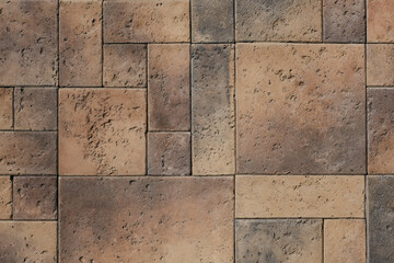 Brown facing stone, slate, sandstone and travertine marble texture.