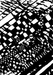 Vector illustration of black & white tile background / pattern. Hand drawn.