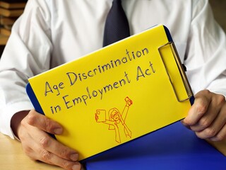 Career concept about Age Discrimination in Employment Act (ADEA) with inscription on the piece of...