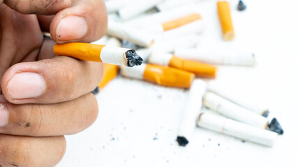 The cigarette box use for healthcare concept background