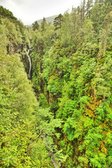 Obraz premium Corrieshalloch Gorge with Falls of Measach in the Scottish Highlands.