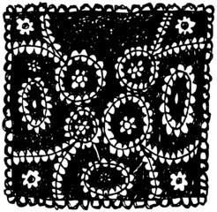 Vector illustration of hand drawn black & white lace background.