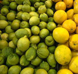 lemons and limes in the market