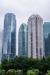 Fototapeta premium Modern skyscrapers in Lujiazui, financial district in Shanghai, China.