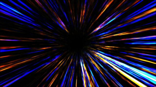 Abstract hyperspace background. Seamless loop Rays
