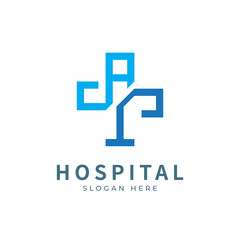 Hospital logo designs concept. Medical health-care logo designs template.