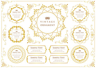 vintage ornament set. borders and frames.