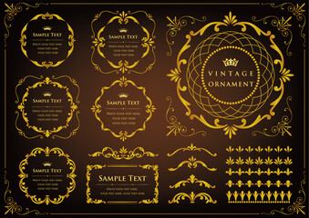 vintage ornament set. borders and frames.