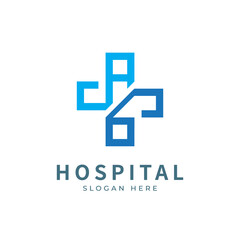 Hospital logo designs concept. Medical health-care logo designs template.