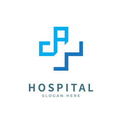Hospital logo designs concept. Medical health-care logo designs template.