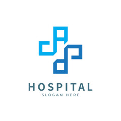 Fototapeta premium Hospital logo designs concept. Medical health-care logo designs template.