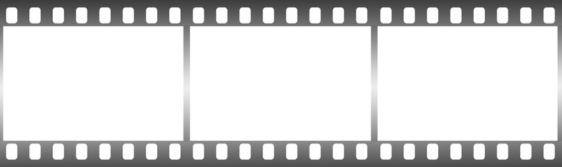 Photographic film in form of frame on white background.