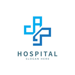Fototapeta premium Hospital logo designs concept. Medical health-care logo designs template.