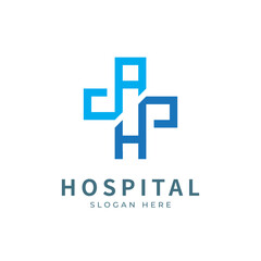 Hospital logo designs concept. Medical health-care logo designs template.