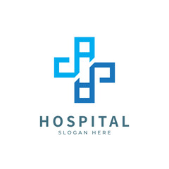 Obraz premium Hospital logo designs concept. Medical health-care logo designs template.