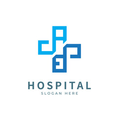 Hospital logo designs concept. Medical health-care logo designs template.