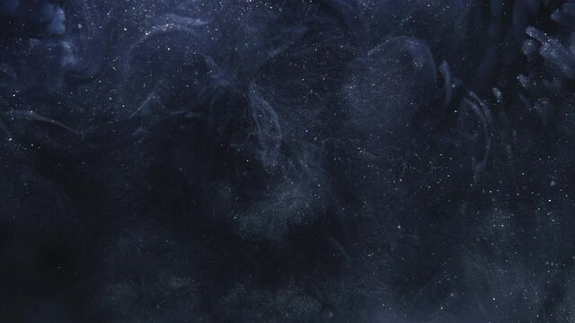 Color smoke background. Magic night. Dark gray glitter vapor hypnotic motion.