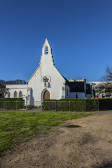 The neo-Gothic Stellenbosch St Mary on the Braak Church, completed in 1852, sits at the north end...