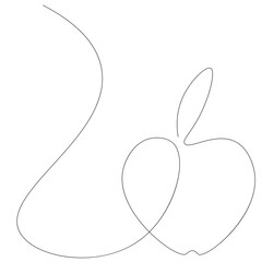 Apple tree on white background, vector illustration	