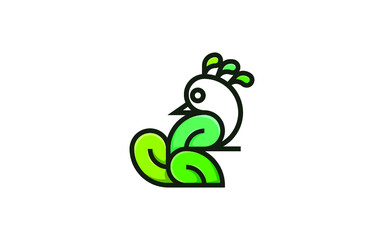 Peacock Leaf Nature Logo Icon Design Template Element Vector