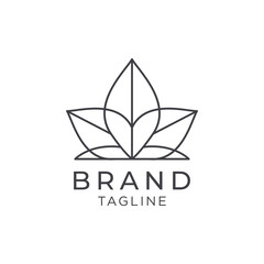 Obraz premium Minimalist Lotus Flower Shape Logo Design