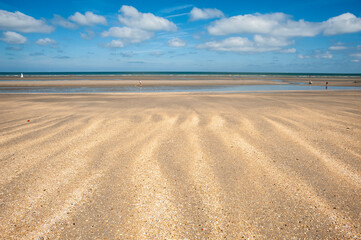 Fototapeta na wymiar low tide on the beach of Ostend, Belgium