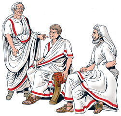 Ancient Rome - Three Roman Senators - obrazy, fototapety, plakaty