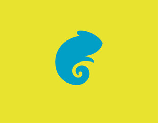 Abstract bright chameleon silhouette icon logo © Logomarket