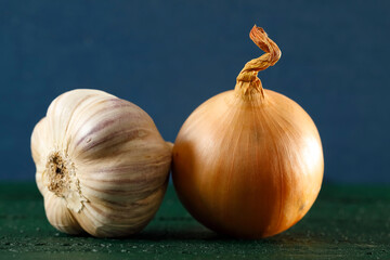 Garlic and onion are next to each other