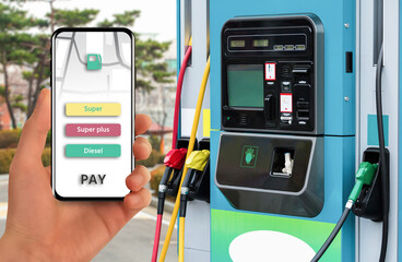 Mobile application for contactless payment at a gas station