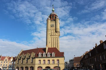 Papier Peint photo Lavable Cracovie Glockenturm - Bergues - Frankreich 