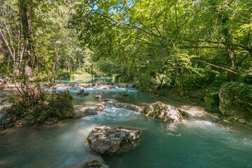 Amazing place with river Elsa in the wild wood, Tuscany